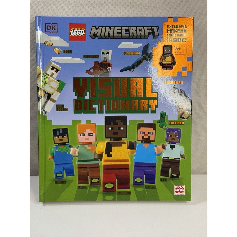 LEGO Minecraft Visual Dictionary Hardcover DK Book w/ Exclusive Minifigure NEW